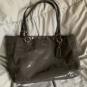 Patton leather grey Coach bag